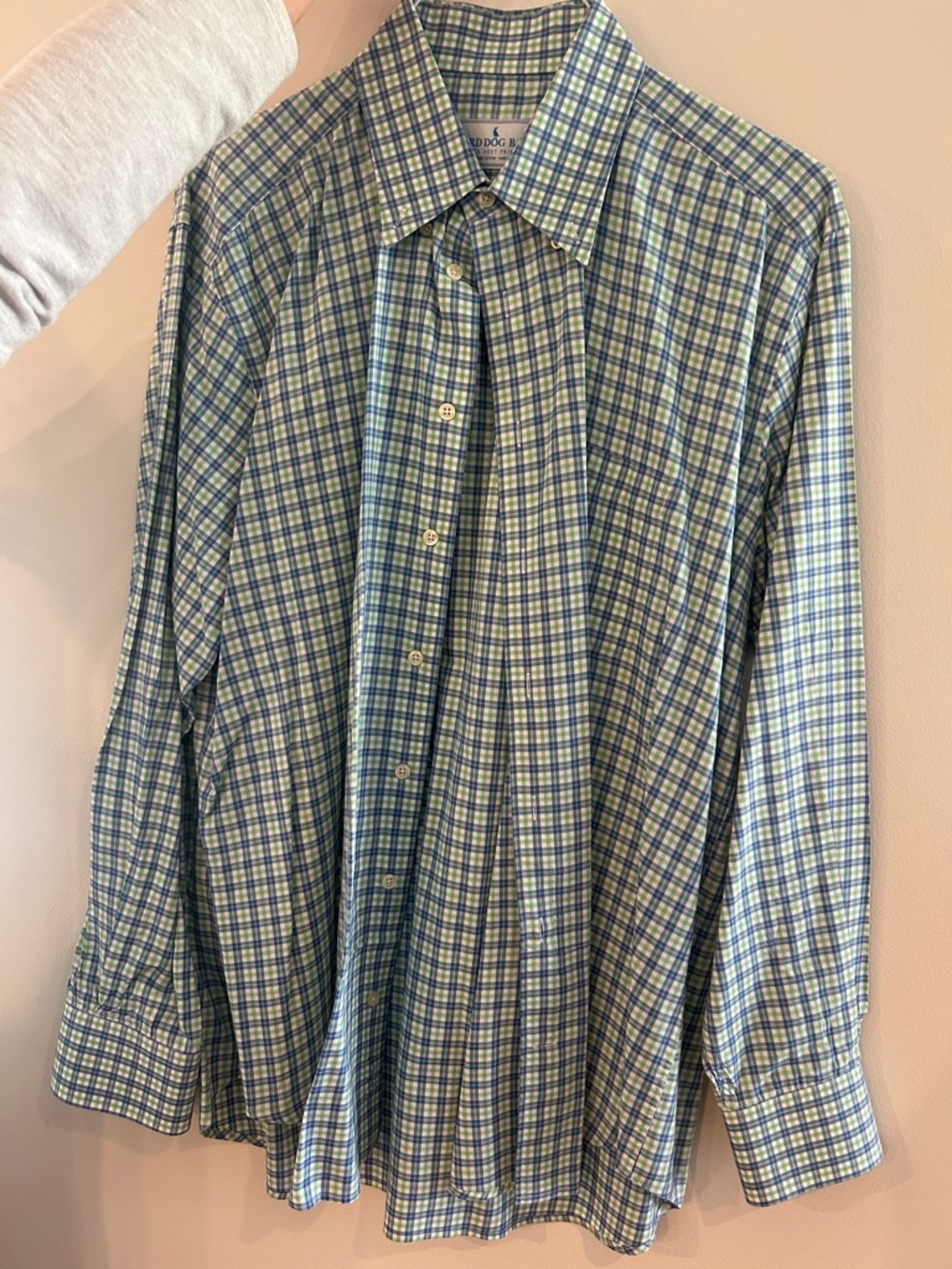 Bird Dog Bay Blue and Green Plaid Dress Shirt